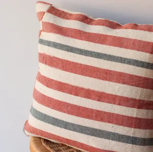 Kilim Pillow | Brick Red Stripe, includes insert, 18"