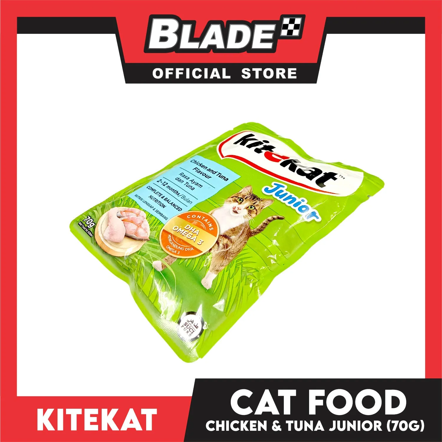 Kitekat Wet Cat Food in Pouch for Junior 70g (Chicken and Tuna)