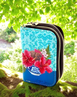 Kiwi in the blue bowl Card Holder