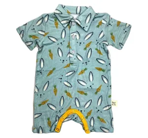 Kozi & Co Hello Bunny Collared Romper