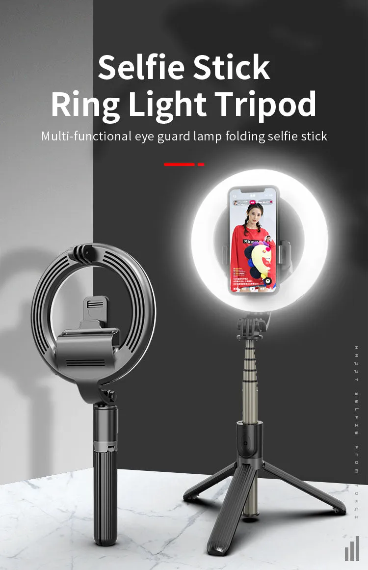 L07 5 Inch Ring Light Bluetooth Selfie Stick Portable LED Fill Light Mobile Phone Live Bracket black