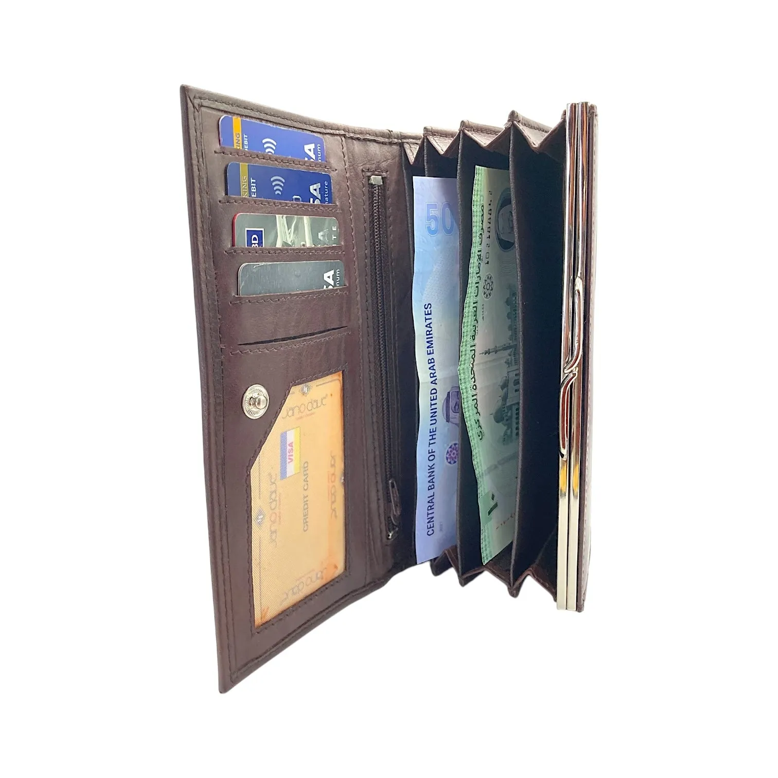 Ladies Clutch, Full Grain Leather wallet For Women  # 1686AF