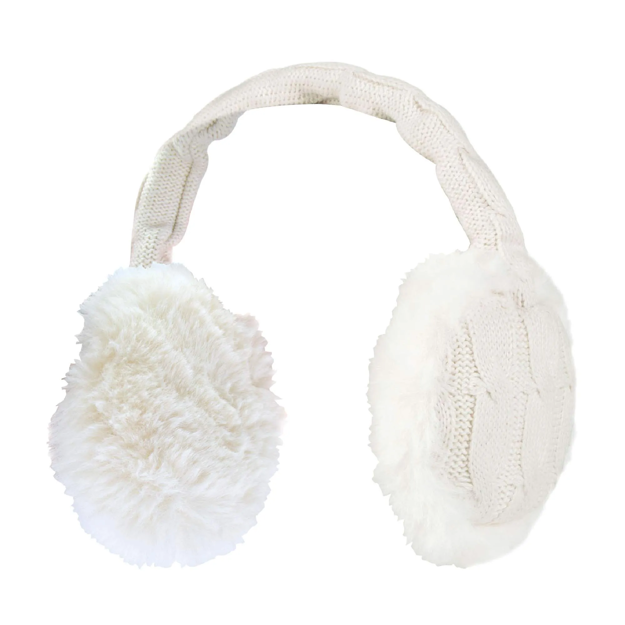 Ladies Winter Knitted Cold Weather Faux Fur Ear Muffs