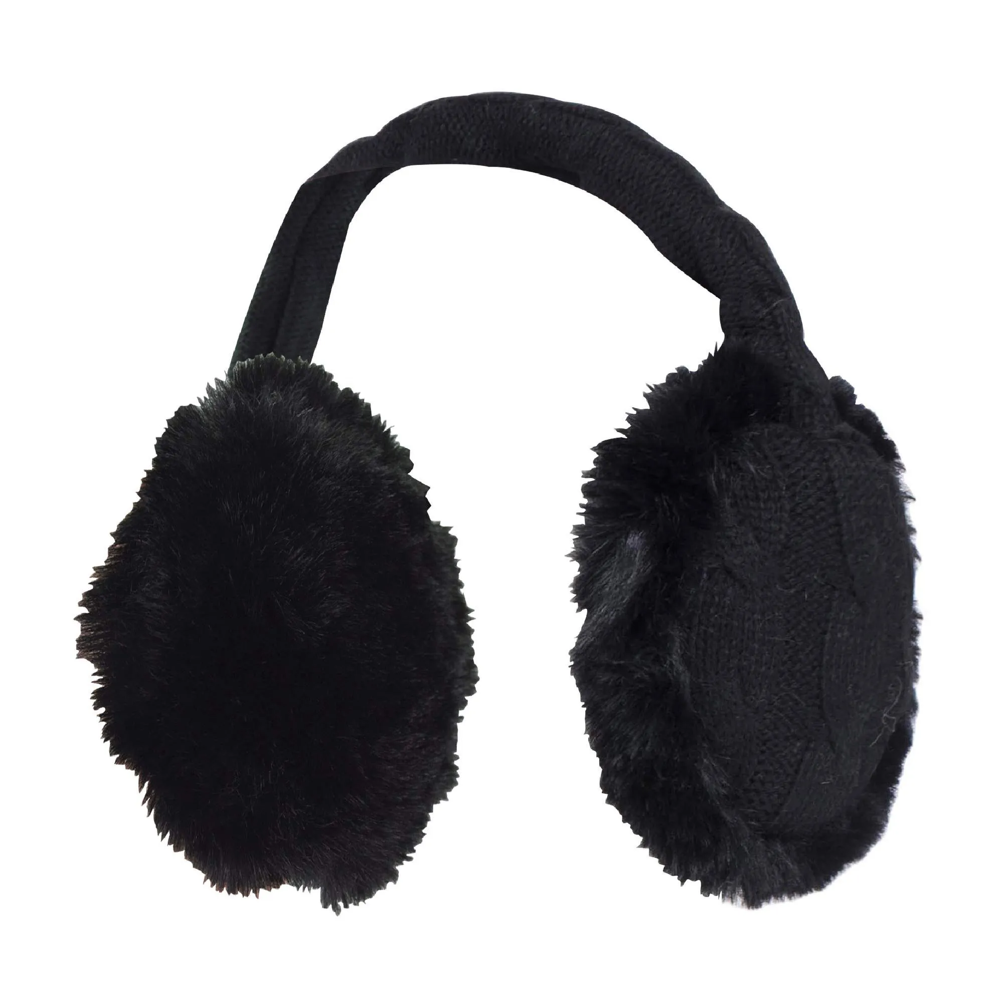 Ladies Winter Knitted Cold Weather Faux Fur Ear Muffs