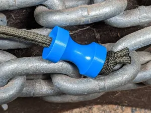Large Spool Blue Delrin (Acetal) Lanyard Bead and a Free Paracord Lanyard
