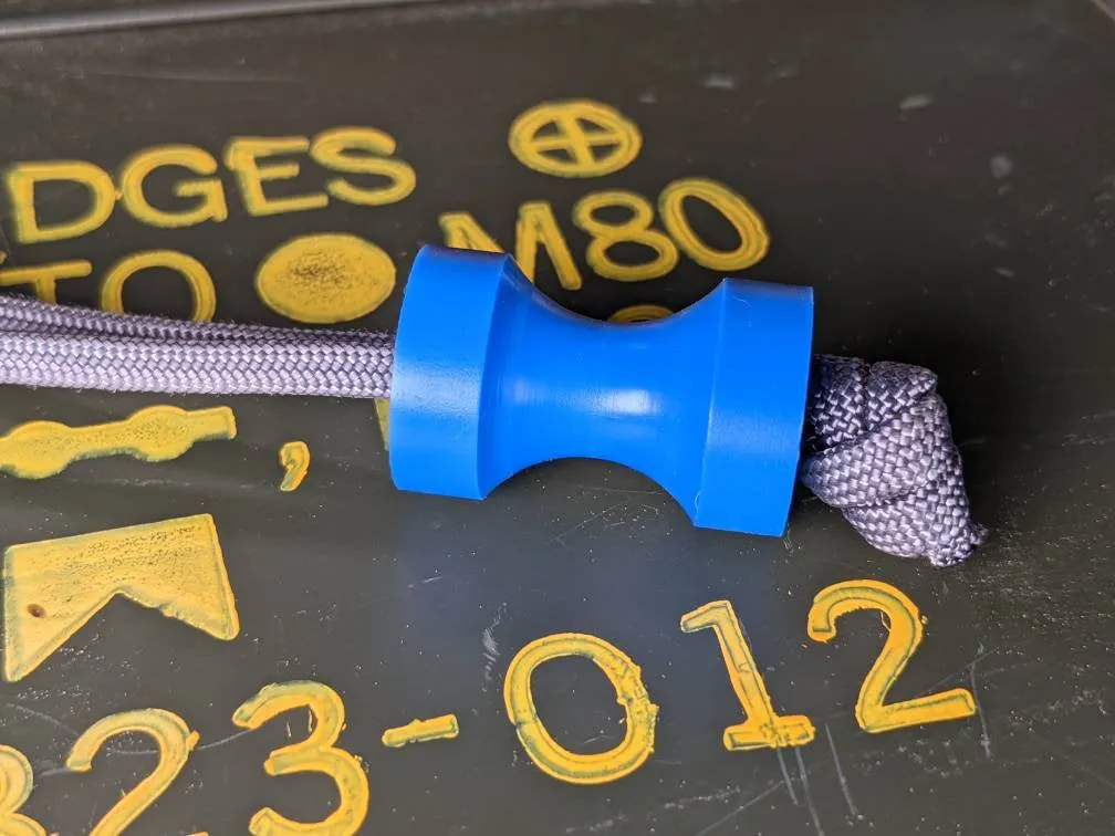 Large Spool Blue Delrin (Acetal) Lanyard Bead and a Free Paracord Lanyard