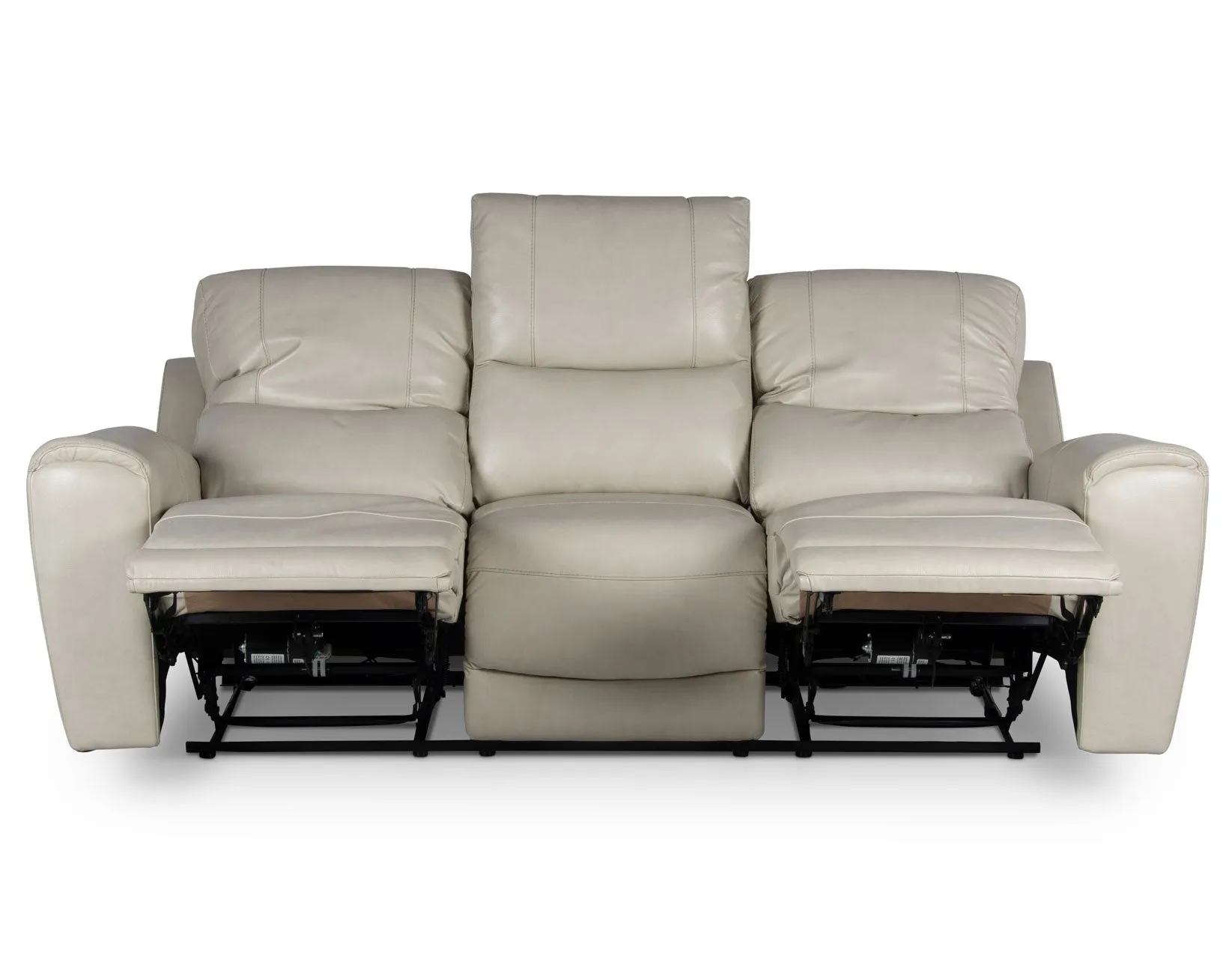 Laura Ivory Leather Power Reclining Sofa