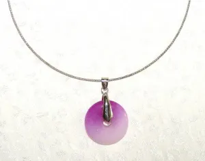 Lavender Jade "Bi" Symbol of Heaven Necklace