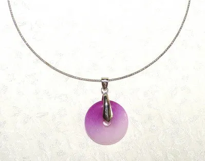 Lavender Jade "Bi" Symbol of Heaven Necklace
