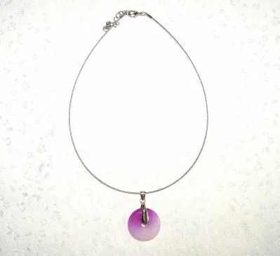 Lavender Jade "Bi" Symbol of Heaven Necklace