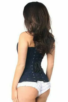 Lavish Navy Blue Lace Overbust Corset w/Zipper
