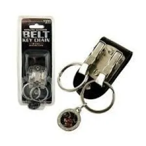 Leather Belt Key Chain w/2 Clips