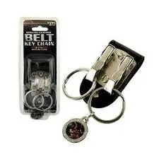Leather Belt Key Chain w/2 Clips