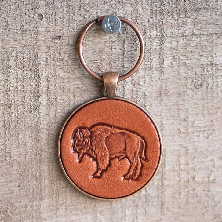 Leather Buffalo Keychain