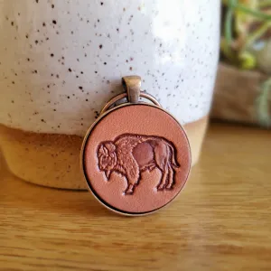 Leather Buffalo Keychain
