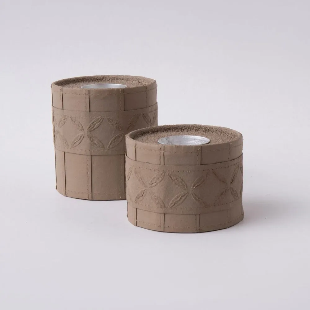 Leather-Look Tea Light Holders