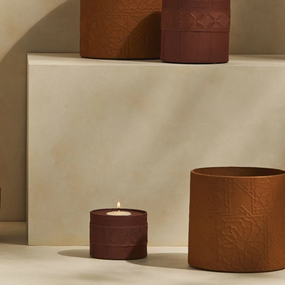 Leather-Look Tea Light Holders
