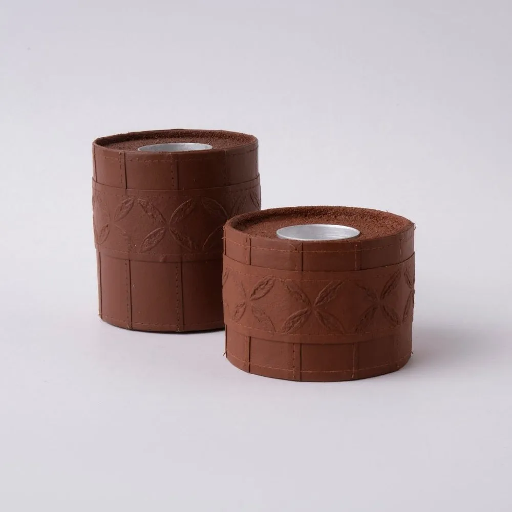 Leather-Look Tea Light Holders