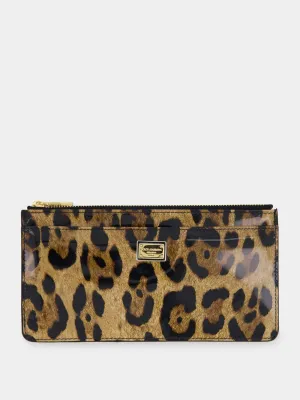 Leopard Print Zip Card Holder