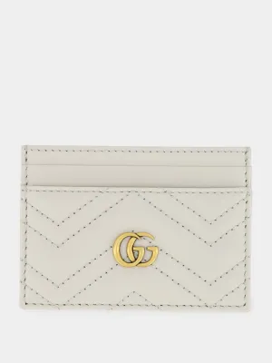 Light Grey GG Marmont Matelassé Card Case