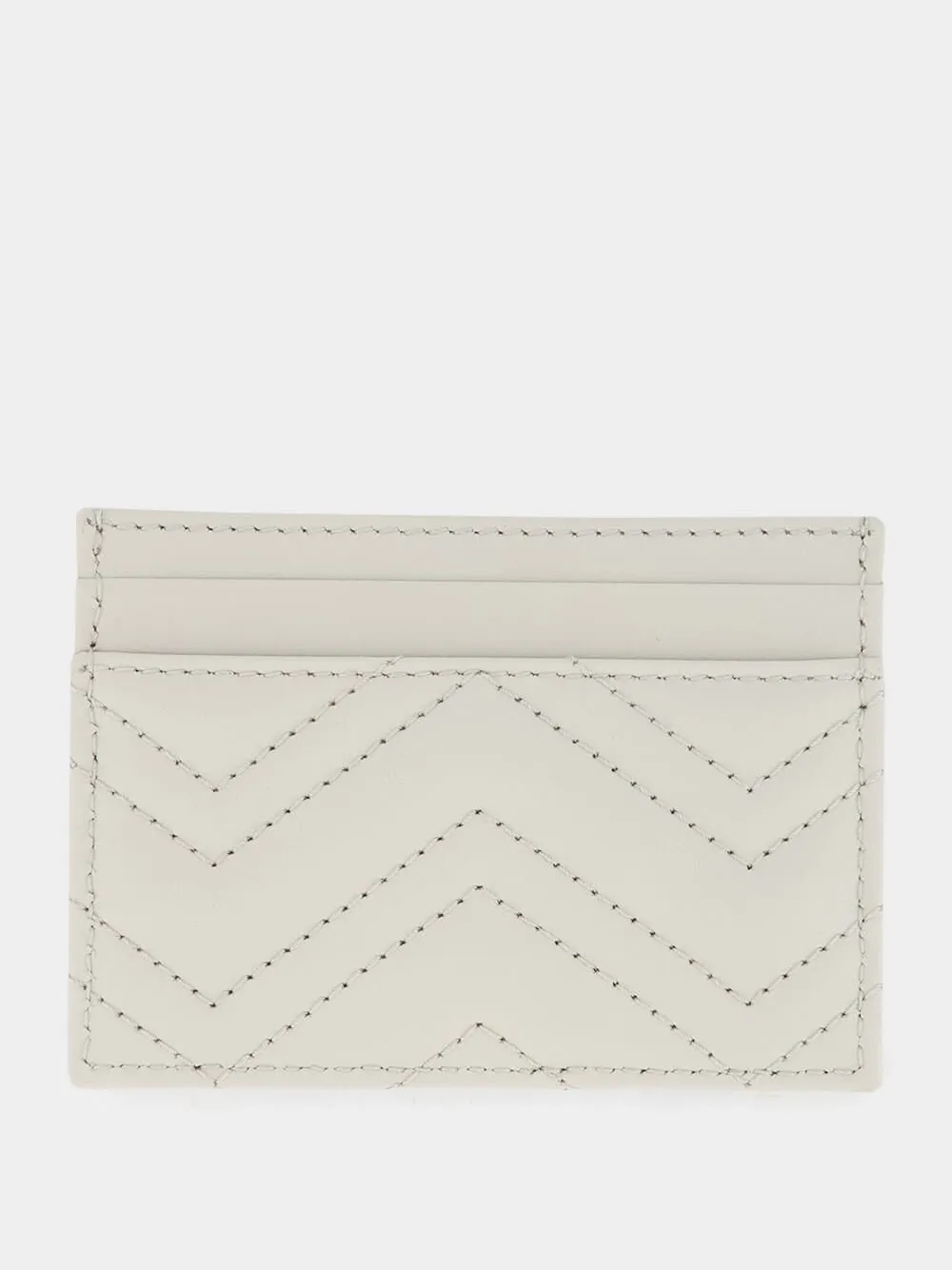 Light Grey GG Marmont Matelassé Card Case