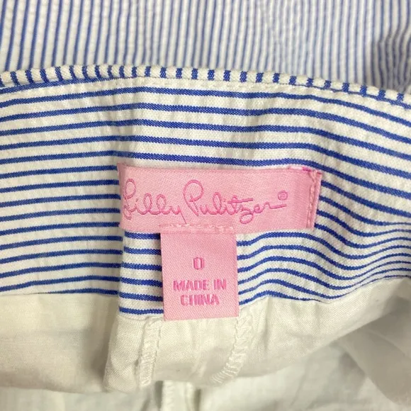 Lilly Pulitzer striped blue and white skirt size 0
