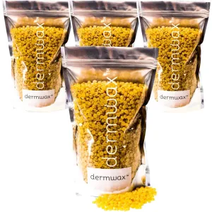 Liquid Gold - Stripless Hard Wax Beads / 2 lb Bag / Case of 4 Bags = 8 lbs Total by Dermwax