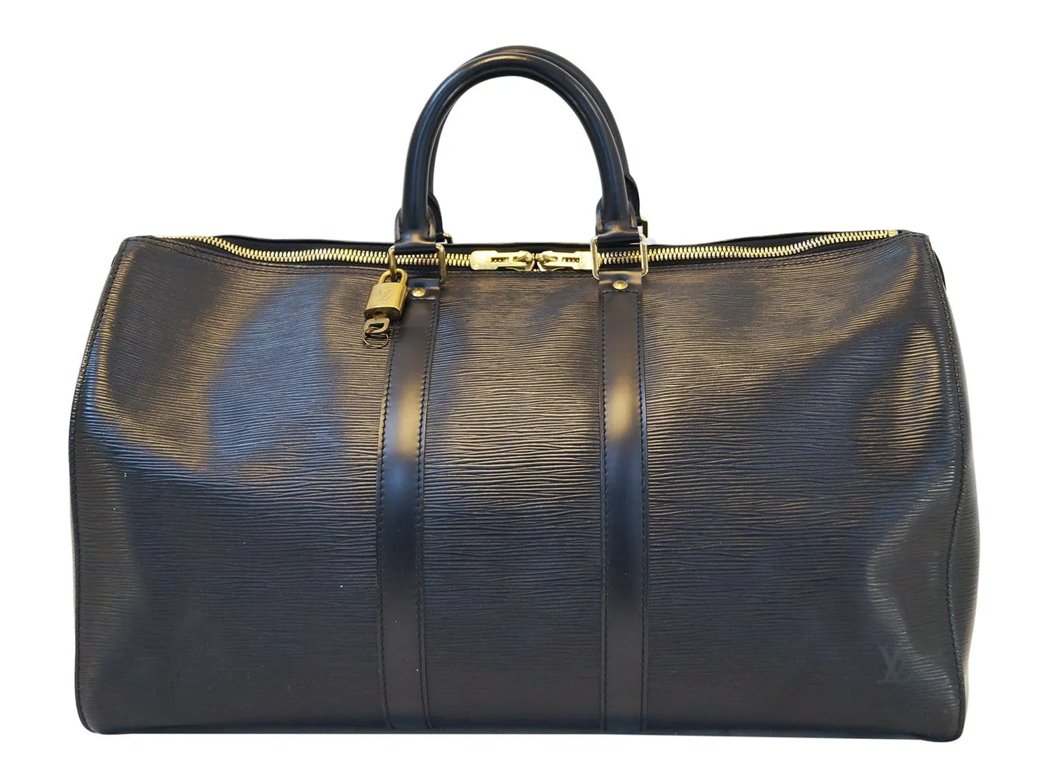 LOUIS VUITTON Epi Leather Black Keepall 45 Travel Boston Bag