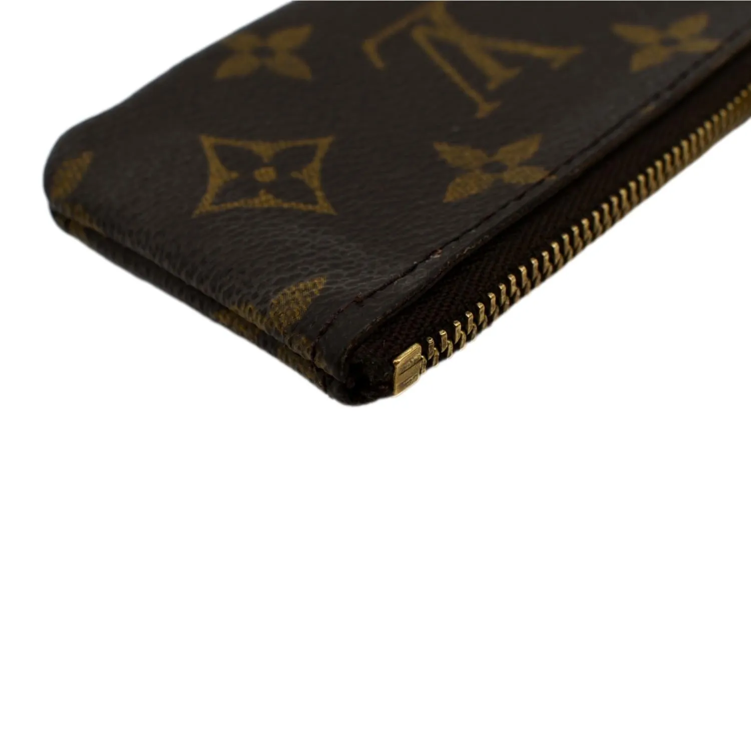 LOUIS VUITTON Key Coin Pouch Monogram Canvas Brown