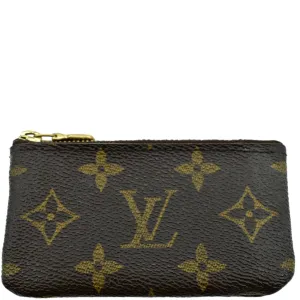 LOUIS VUITTON Key Coin Pouch Monogram Canvas Brown