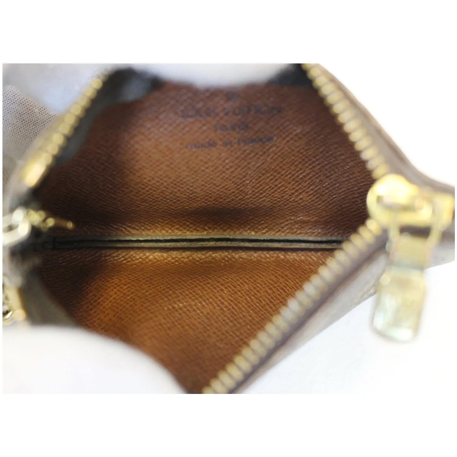LOUIS VUITTON Key Coin Pouch Monogram Canvas Brown
