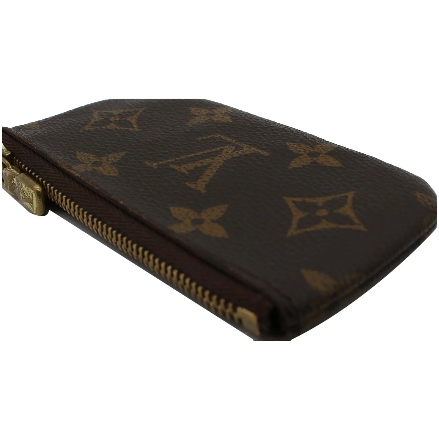 LOUIS VUITTON Pochette Key Cles Monogram Canvas Coin Case Brown