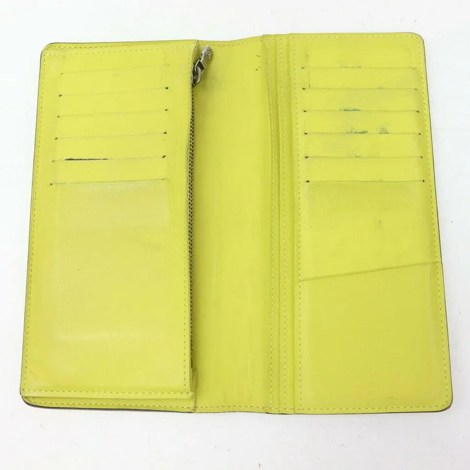 Louis Vuitton Yellow Damier Infini Leather Brazza Long Flap Wallet  863366