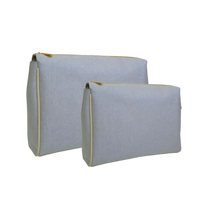 Luxe Linen Pouches - Blue