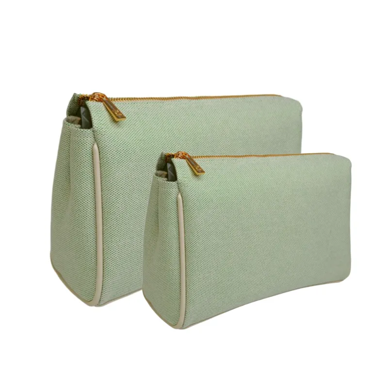 Luxe Linen Pouches - Green