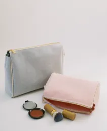Luxe Linen Pouches - Pink