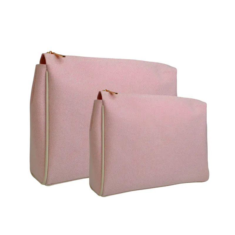 Luxe Linen Pouches - Pink