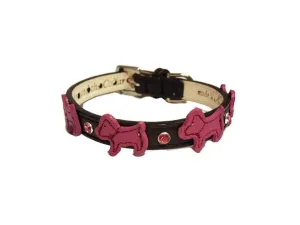 Malka Crystal Leather Dog Collar
