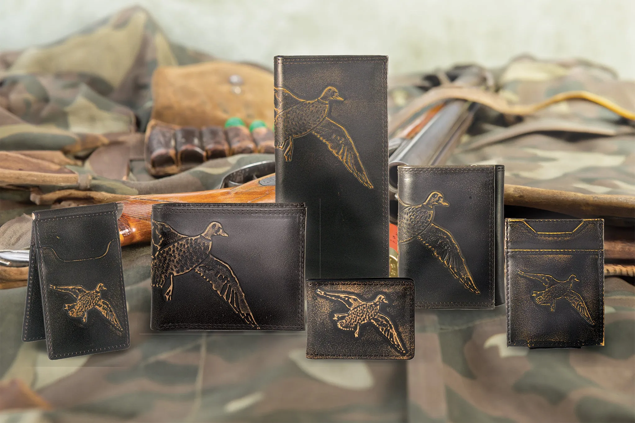 Mallard Burnished Leather Front Pocket Clip Wallet