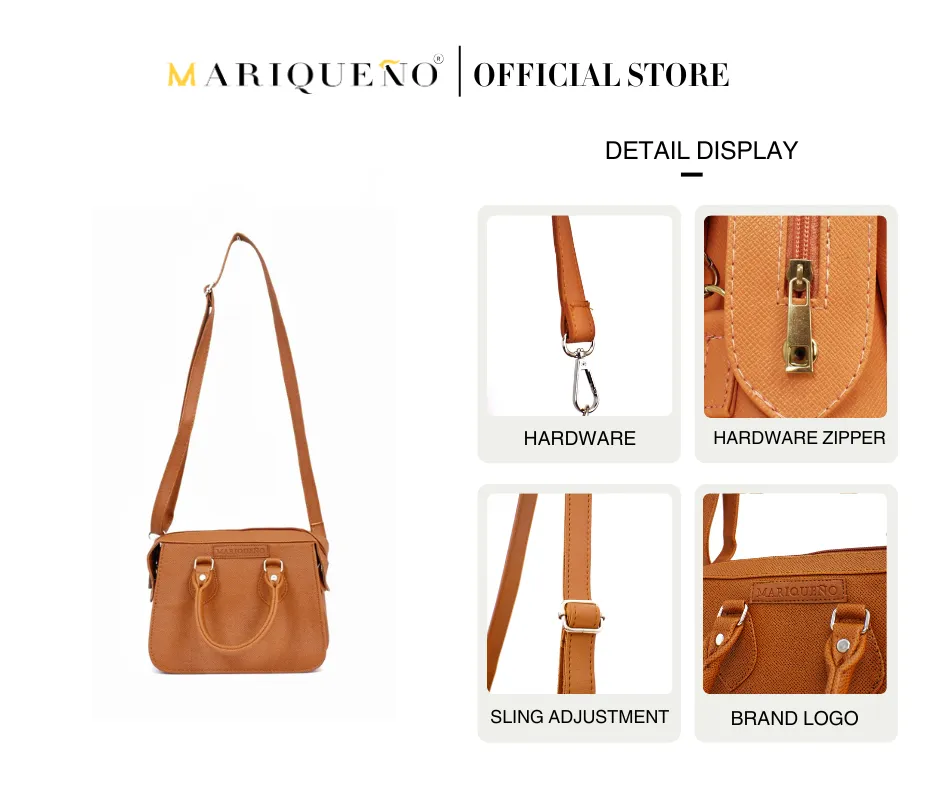 MARGAUX Top Handle Sling Bag in Tan Brown