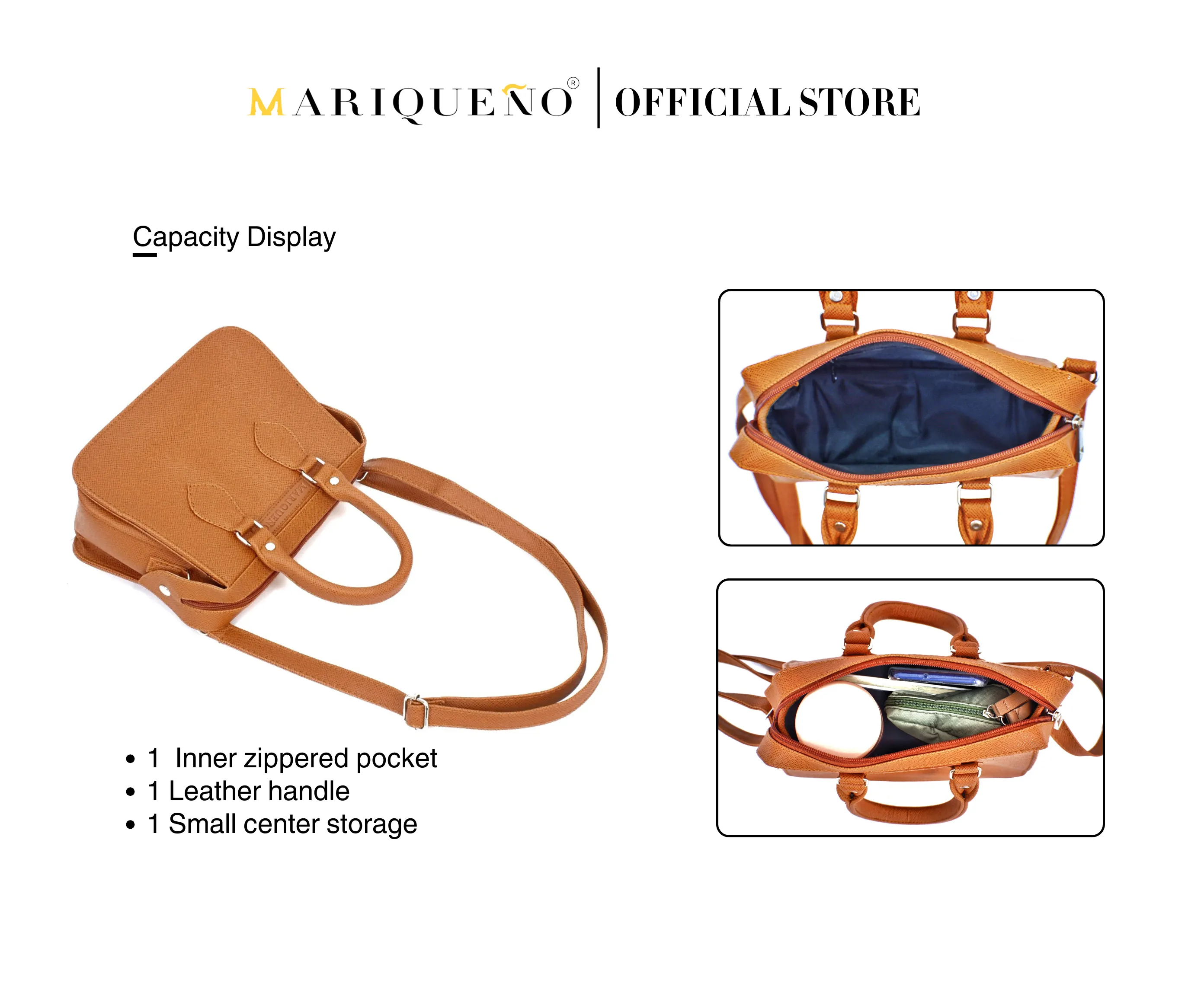 MARGAUX Top Handle Sling Bag in Tan Brown