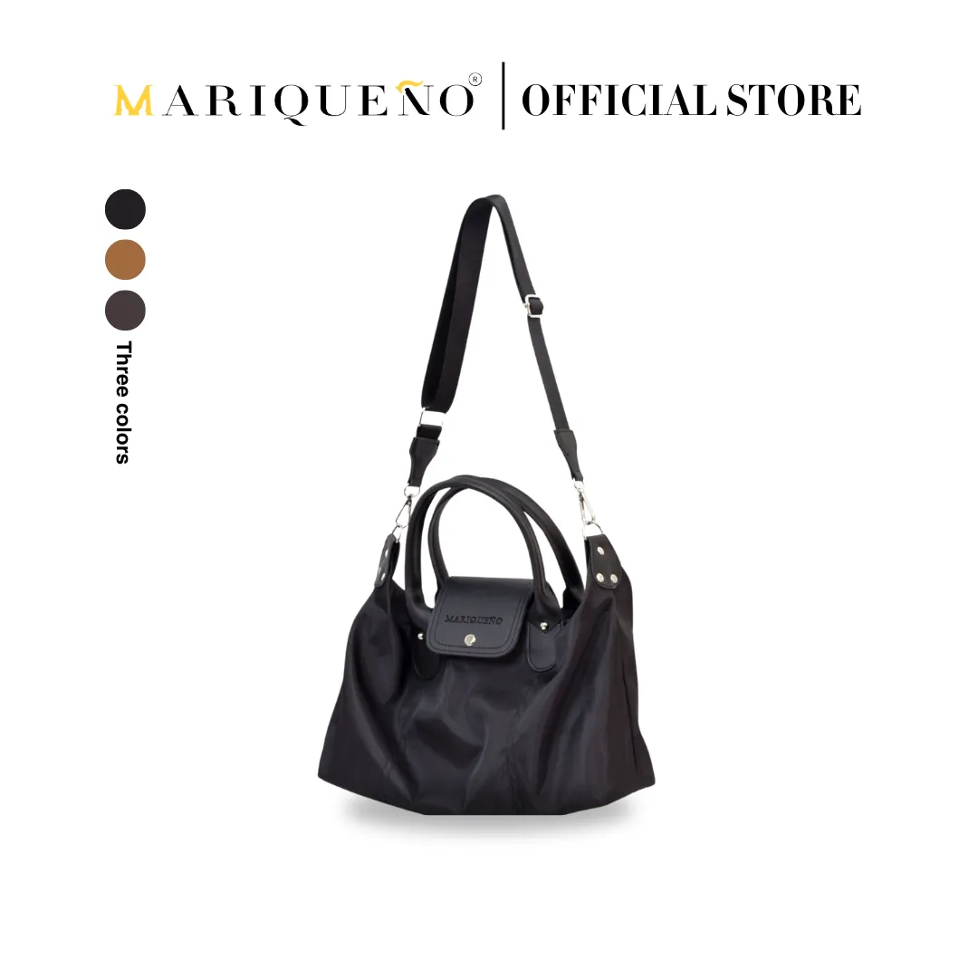 MARTHA Nylon Canvas Tote Bag in Black