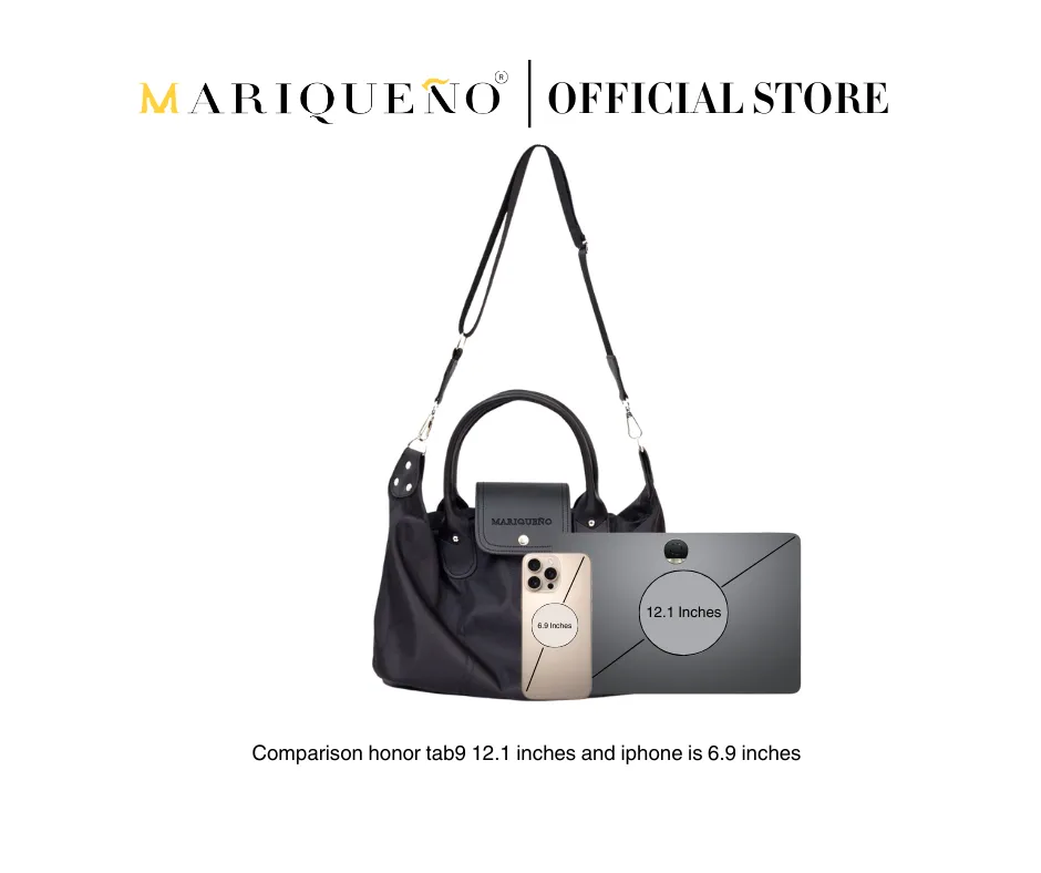 MARTHA Nylon Canvas Tote Bag in Black