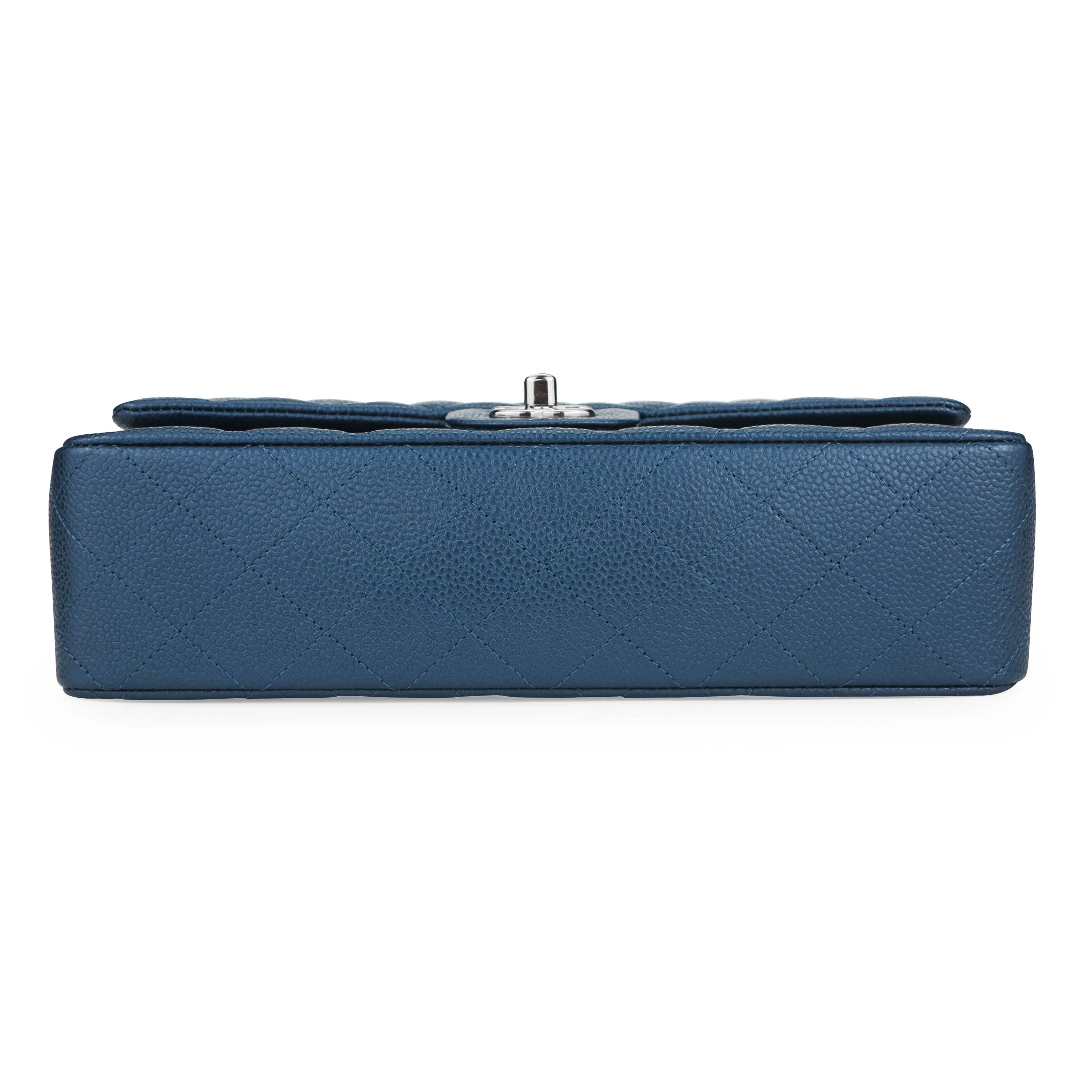 Medium Classic Double Flap Bag in 15C Pearly Blue Caviar