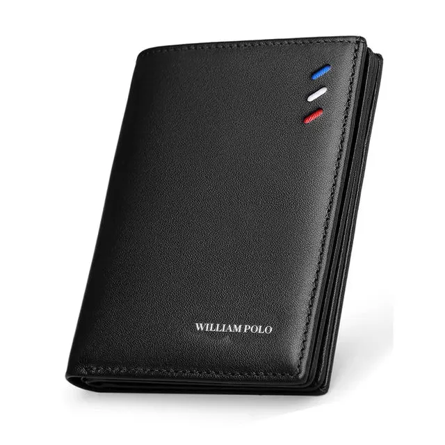 Men Wallets Leather Purse credit card Luxury Card package 2022 WILLIAMPOLO Genuine Leather Men's WalletsNew Design Men Short