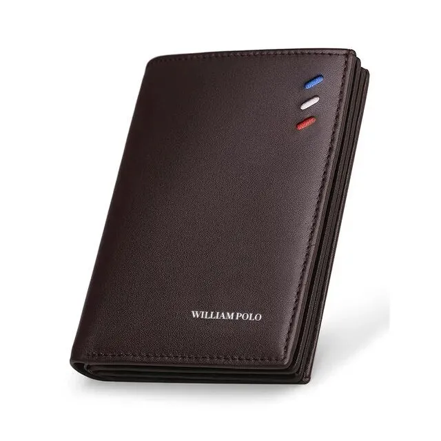 Men Wallets Leather Purse credit card Luxury Card package 2022 WILLIAMPOLO Genuine Leather Men's WalletsNew Design Men Short