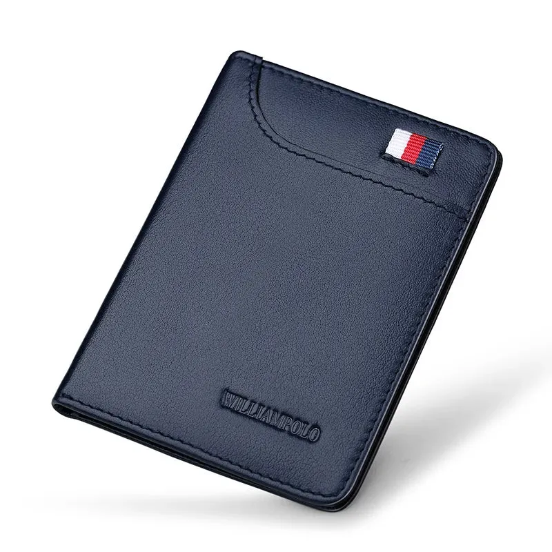 Men Wallets Leather Purse credit card Luxury Card package 2022 WILLIAMPOLO Genuine Leather Men's WalletsNew Design Men Short