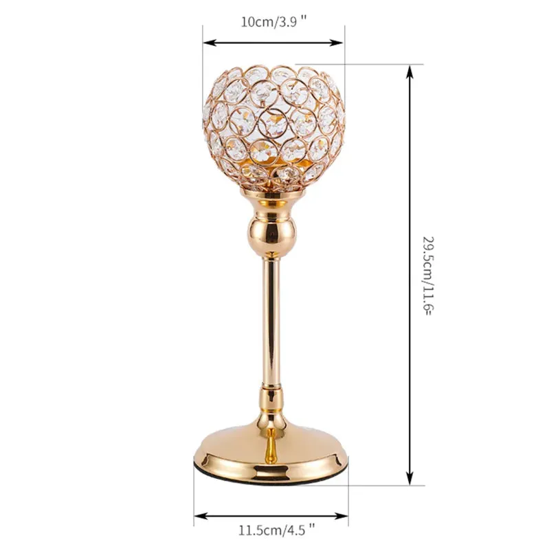 Metal Candle Holders Candlestick Crystal Coffee Dining Table Centerpieces Stand Candlesticks Wedding Christmas Home Decoration