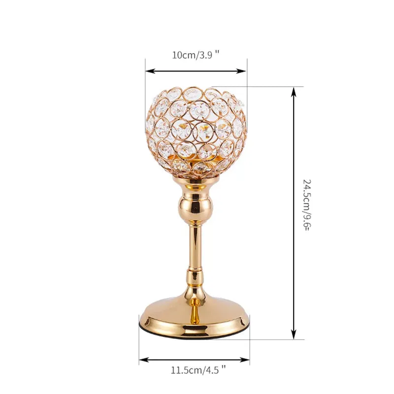 Metal Candle Holders Candlestick Crystal Coffee Dining Table Centerpieces Stand Candlesticks Wedding Christmas Home Decoration