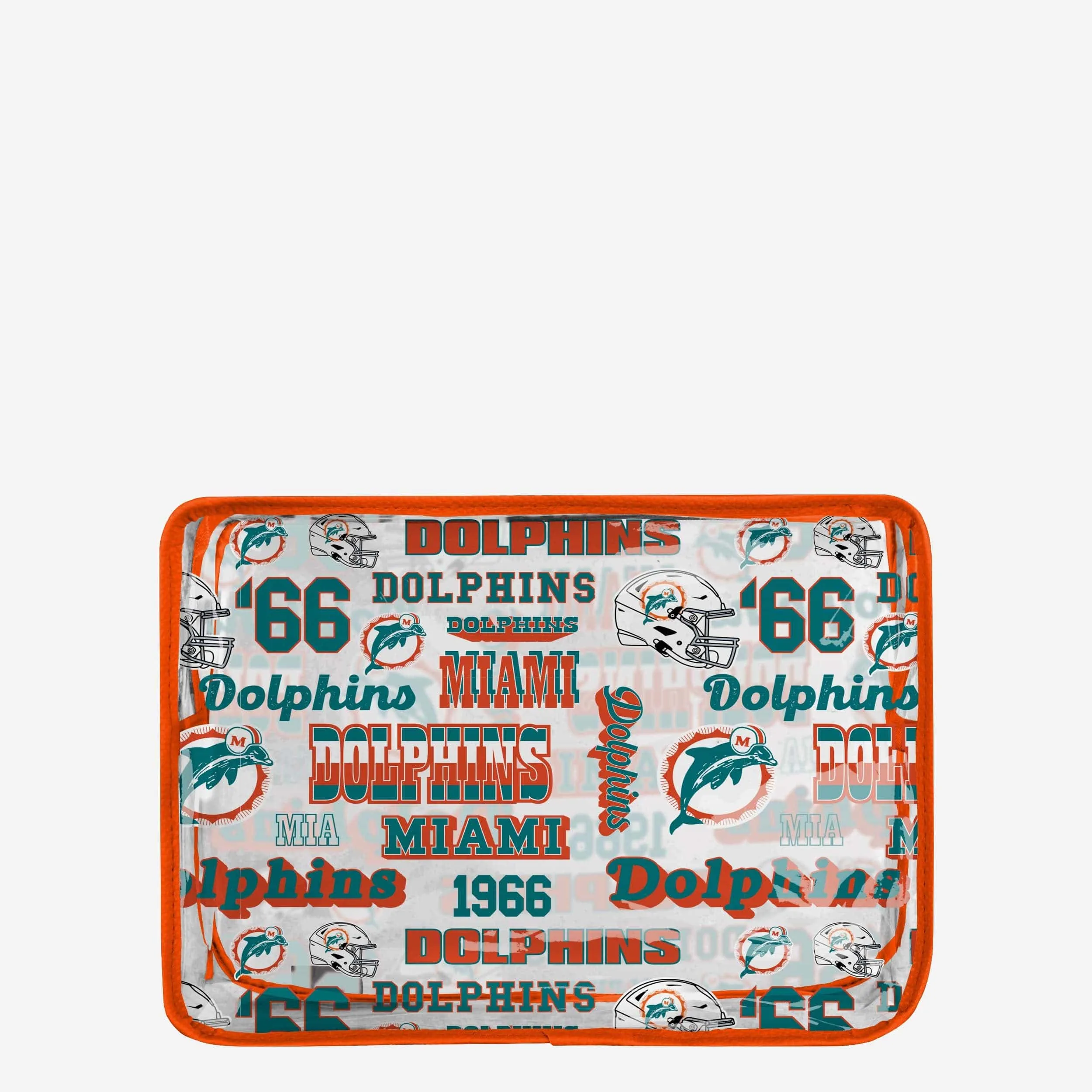 Miami Dolphins Repeat Retro Print Clear Cosmetic Bag